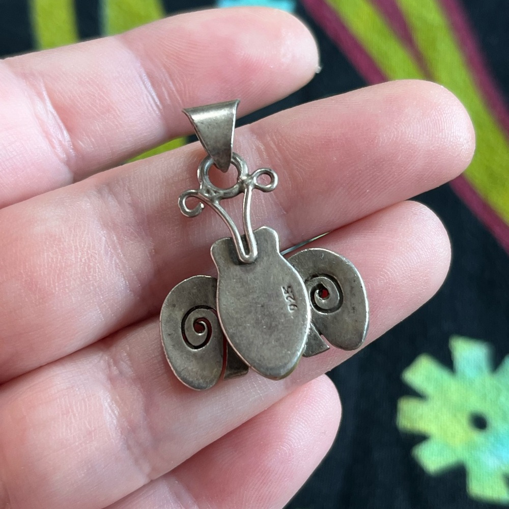 VTG Native American Sterling Silver 925 Brass Bumblebee Bee Pendant - Picture 4 of 5